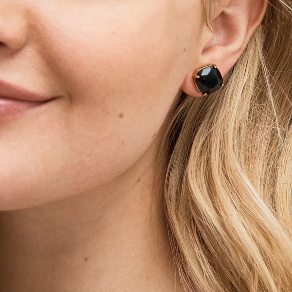 KATE SPADE • Jet Black Squared Away Earrings - Picture 2 of 3